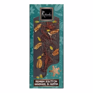Gourmet Bitterschokolade Pekannuss, Chili Fäden, Pistazien 130g
