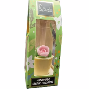 Weiße Trinkschoko Stick - Rose, Blume | 60g