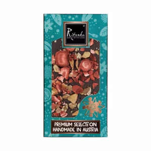 Premium Bitterschokolade - Pflaume, Erdbeere, Walnuss 95g