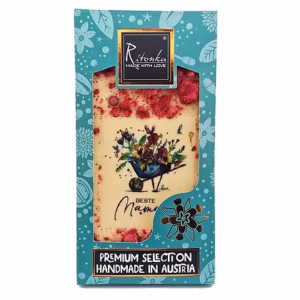 Premium weiße Schokolade - ChocoArt "Beste Mama"