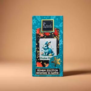 PREMIUM Bitterschokolade Ostern - Erdbeere, Pistazien 95g
