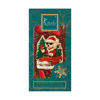 Premium Milchschokolade Sir Bobby the dog - Weihnachtsmann 95g